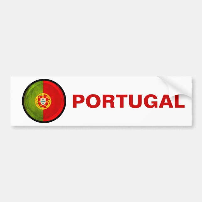 3D Portugal Flagge Autoaufkleber (Vorne)