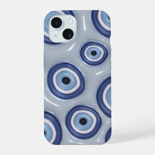 3D-Puffy-Böse-Augen-Phone-Case mit positiven Vibes iPhone 15 Hülle