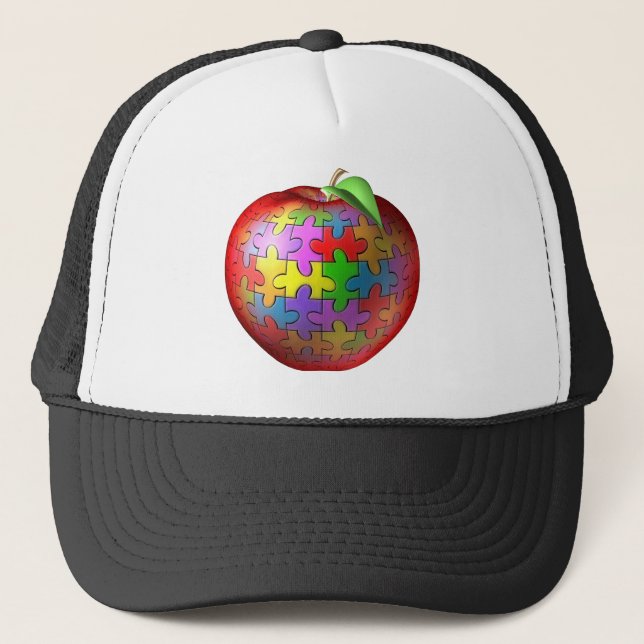 3D Puzzlespiel Apple Truckerkappe (Vorderseite)