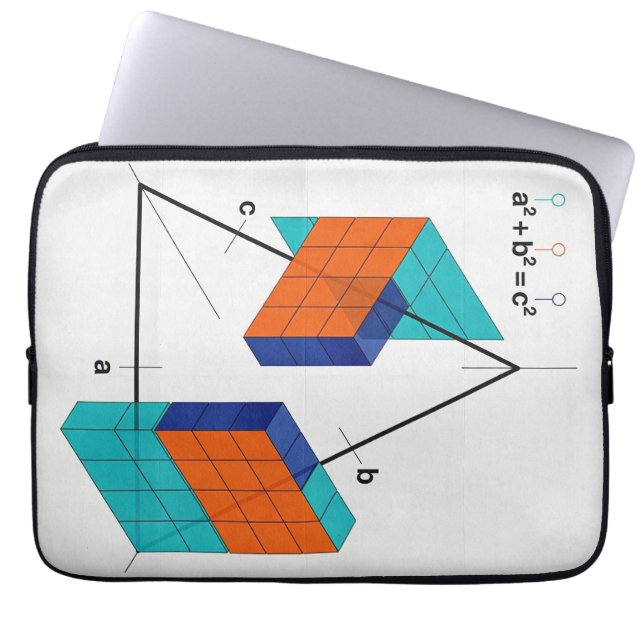 3D Pythagorean Theorem Laptop Sleeve (Vorderseite)