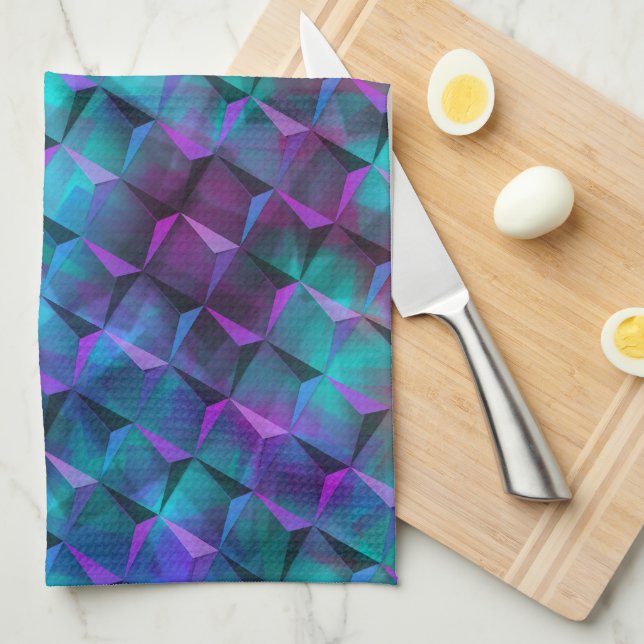 3D-Quadratzoll blaue Lila bis rosa oder dreieckige Geschirrtuch (Viertel Falte)