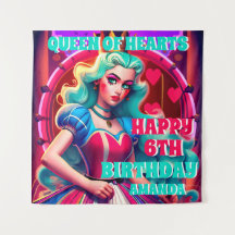3D Queen of Hearts Birthday Banner