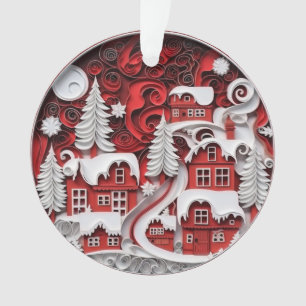 3d Quill Paper Art Christmas Village Ornament