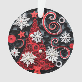3d Quill Paper Art Weihnachtsbaum und Schneeflocke Ornament