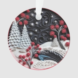 3d Quill Paper Art Weihnachtslandschaft Ornament