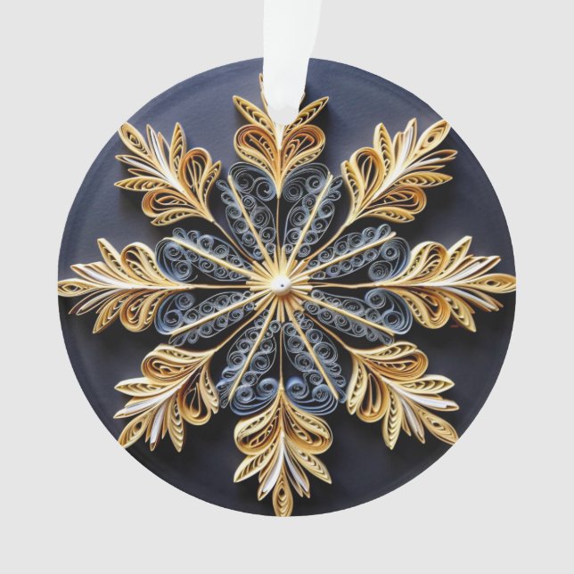 3d Quilling Effect Snowflake Ornament (Vorderseite)