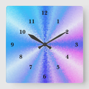 3D Rainbow Art Quadratische Wanduhr