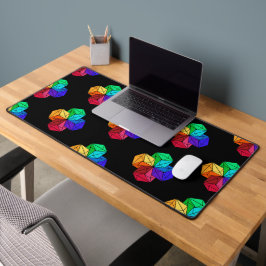 3D-Rainbow-Cube-Dreiecke in Schwarz Schreibtischunterlage