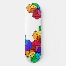 3D-Rainbow-Random-Cube-Dreiecke auf Weiß Skateboard
