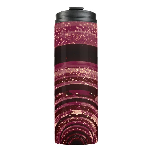 3D-Raum, Bildschirmhintergrund. Thermosbecher (Vorderseite)