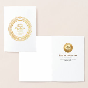 3D realistische Goldmedaille, anpassbare Auszeichn Folienkarte