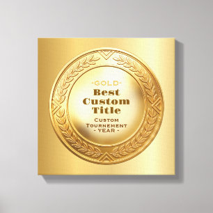 3D realistische Goldmedaille, anpassbare Auszeichn Leinwanddruck