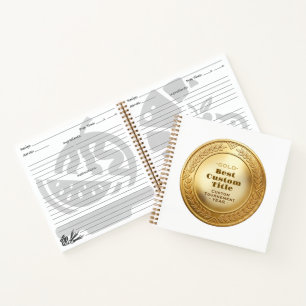 3D realistische Goldmedaille, anpassbare Auszeichn Notizbuch