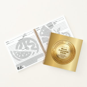 3D realistische Goldmedaille, anpassbare Auszeichn Notizbuch