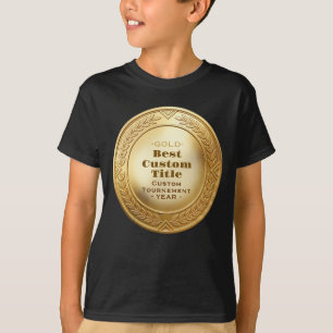 3D realistische Goldmedaille, anpassbare Auszeichn T-Shirt
