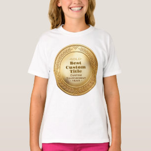 3D realistische Goldmedaille, anpassbare Auszeichn T-Shirt