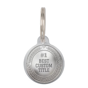3D realistische Silbermedaille, anpassbare Auszeic Haustiermarke