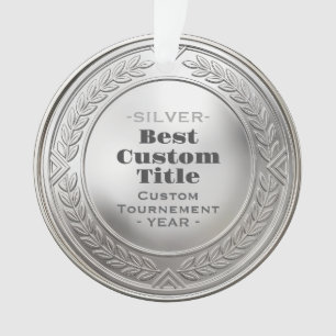 3D realistische Silbermedaille, anpassbare Auszeic Ornament