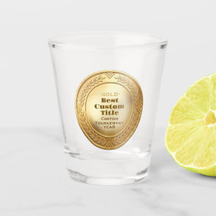 3D realistische Silbermedaille, anpassbare Auszeic Schnapsglas