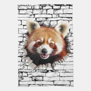 3D Red Panda Wall Break - Paradies für Kletterhexe Geschirrtuch