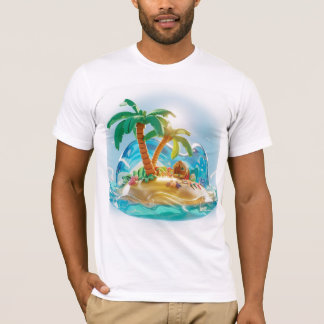 3D-Render einer tropischen Insel im Sommer T-Shirt