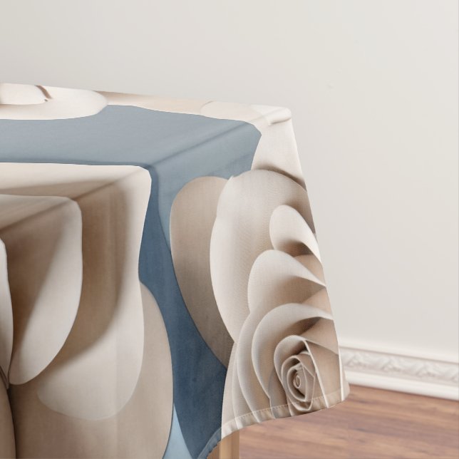 3d Rendered Roses In Shades Of Blue And White Tischdecke (Beispiel)