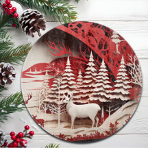 3D-Rentiere im WaldWinter