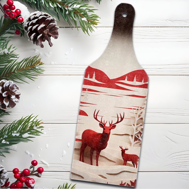 3D-Rentiere im WaldWinter Schneidebrett (Von Creator hochgeladen)