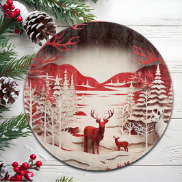 3D-Rentiere im WaldWinter Schneidebrett