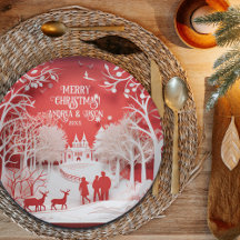 3D-Rentiere und Menschen in Village