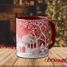 3D-Rentiere und Menschen in Village