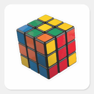 3D Retro 80er Rubik's Cube Puzzle Sticker zum Auss