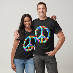 3D-Retro-Friedenssymbol T-Shirt