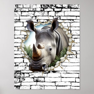 3D Rhinoceros Mendrisiotto Poster