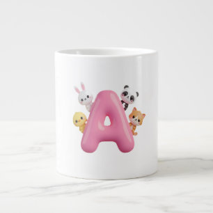 3D-Rosa-Ballon-Buchstabe-A-Riesenbecher Jumbo-Tasse