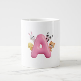3D-Rosa-Ballon-Buchstabe-A-Riesenbecher Jumbo-Tasse