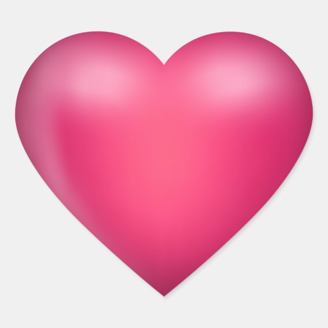 3D Rosa Liebe Herz Herz-Aufkleber (Vorderseite)
