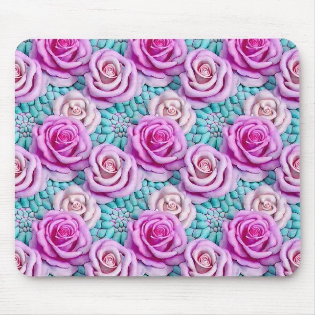 3D Rosa Rosen Mousepad (Vorne)