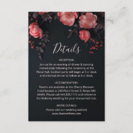3D Roses Wildflowers Dark Moody Begleitkarte