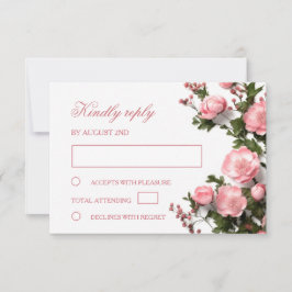 3D Roses Wildflowers Wedding RSVP Karte
