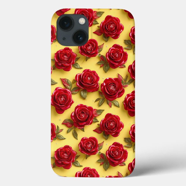 3D-rote Rose Case-Mate iPhone Hülle (Rückseite)