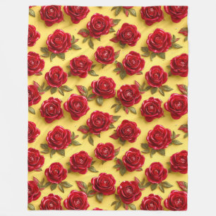 3D-rote Rose Fleecedecke