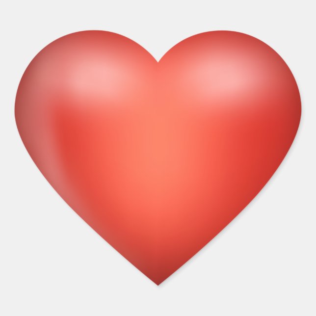3D Rotes Liebe Herz Herz-Aufkleber (Vorderseite)