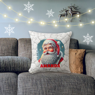 3D Santa Claus Weihnachten Personalisierter Name F Kissen