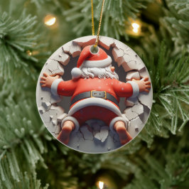 3d Santa Clause Keramik Ornament