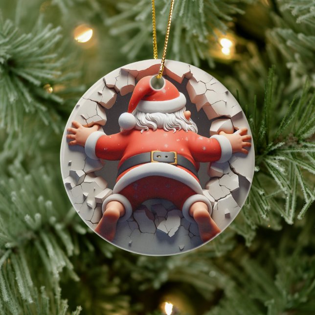 3d Santa Clause Keramik Ornament (Baum)