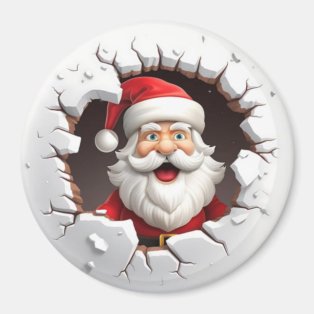 3D Santa Emerging from Ice Magnet (Vorne)