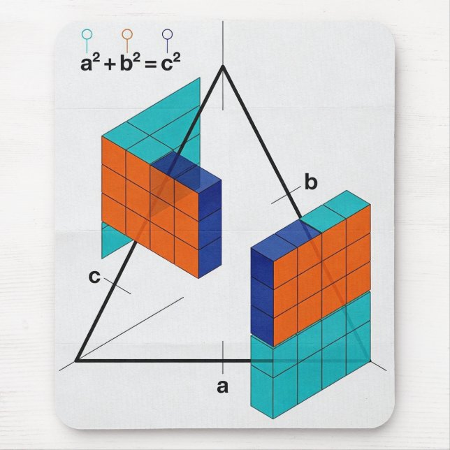 3D-Satz-des-Pythagoras-Math-Mauspad Mousepad (Vorne)