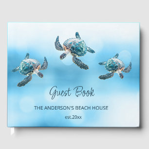 3D-Schildkröte Türkises Küstenstrandhaus Gästebuch