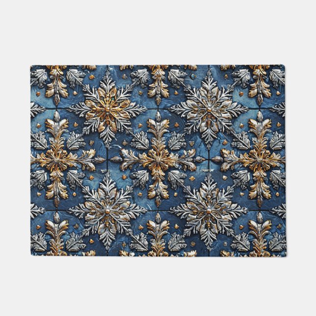 3D-Schneeflocken Fußmatte (Vorderseite)